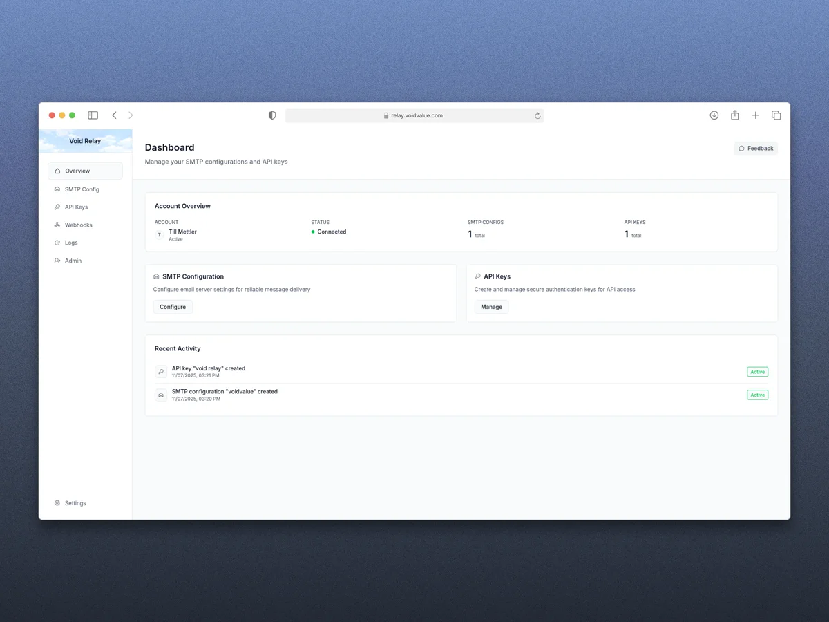 Relay Dashboard Overview